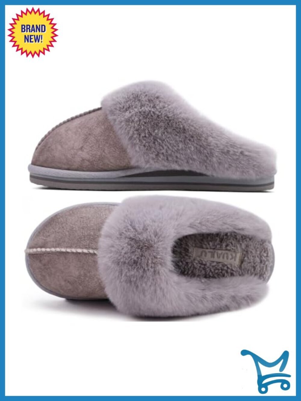 Cozy Memory Foam Slippers with Faux Fur Lining Arch Support Non-Slip Sole